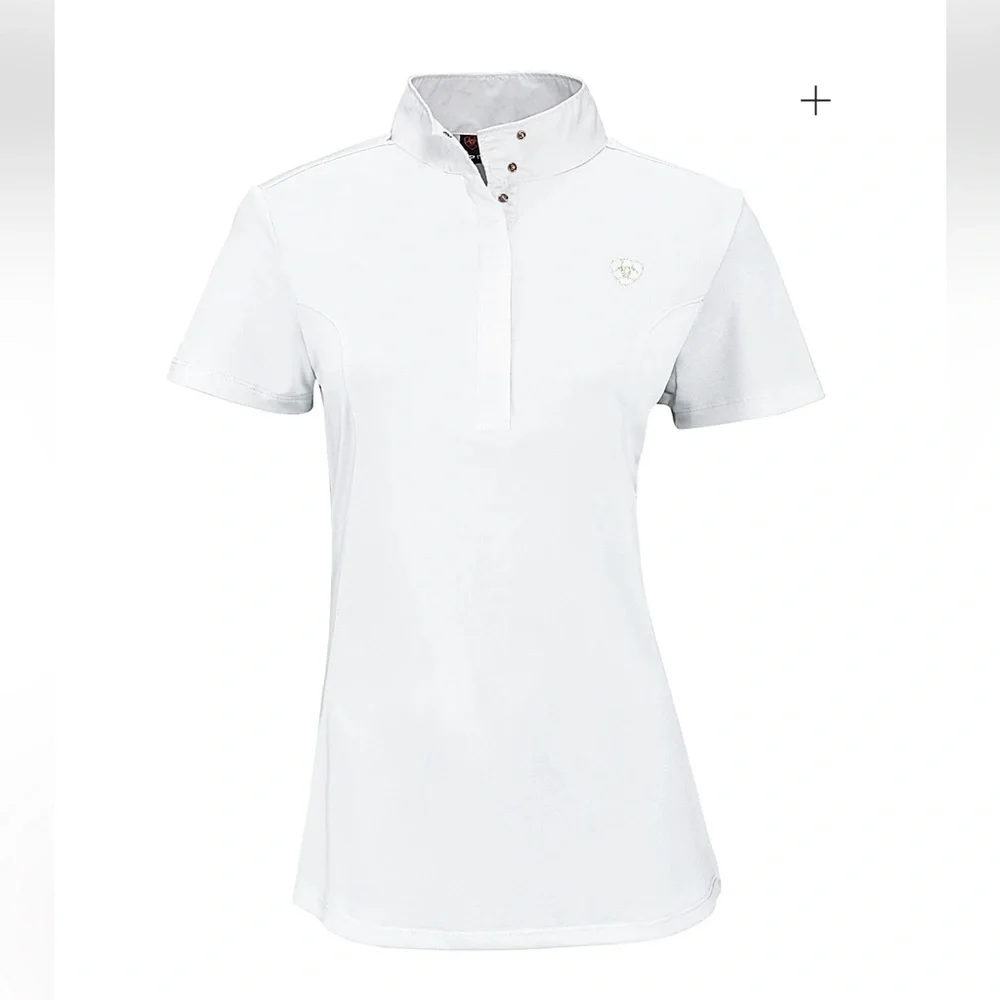 Ariat® Ladies’ White Aptos Equestrian Show Short  Sleeve Event Dressage NWOT XS - Picture 4 of 8